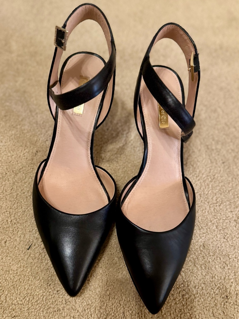 Louise et Cie Lo-Kota Leather Pointed Toe Slingback Heels